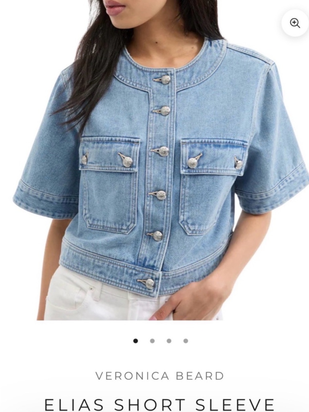 Veronica Beard Elias Short Sleeve Denim Jacket
